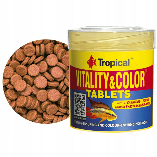 TROPICAL" VITALITY & COLOR TABLETS - HIGH PROTEIN TABLETS, tin 50ml / 36g